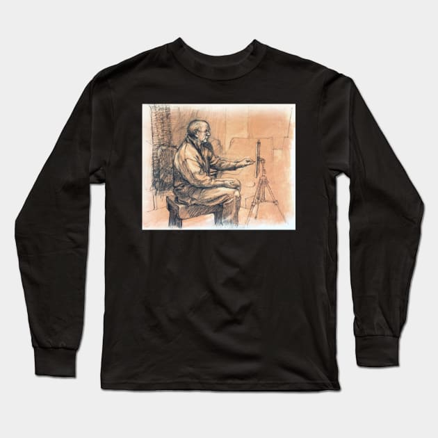 Artist at work Long Sleeve T-Shirt by rozmcq